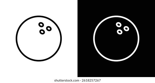Bowling ball icon shape graphic simple plain clipart symbol. thin line outline art