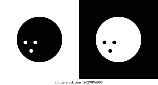Bowling ball icon in solid flat trendy design style.