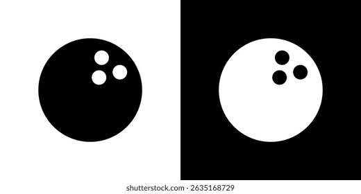 Símbolos de ícone de bola de boliche. Ilustração vetorial.