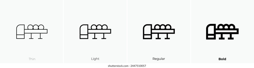 bowling ball icon. Thin, Light Regular And Bold style design isolated on white background