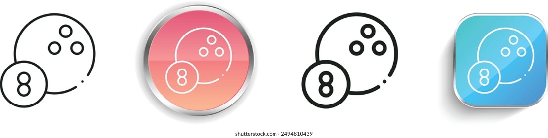 bowling ball icon. Thin Linear, Regular and Button Style Design Isolated On White Background