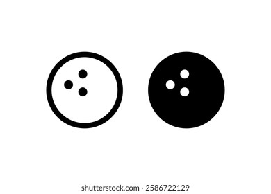 Bowling ball icon with three finger holes Vector