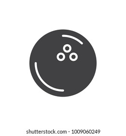Bowling ball icon vector, filled flat sign, solid pictogram isolated on white. Symbol, logo illustration.