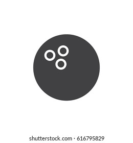 Bowling ball icon vector, filled flat sign, solid pictogram isolated on white. Symbol, logo illustration. Pixel perfect