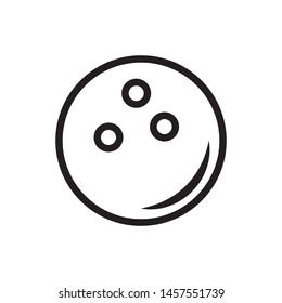 Bowling ball icon vector. Bowling game sign icon. Flat design style on white background.