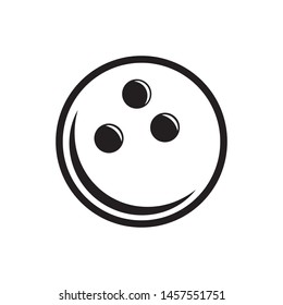 Bowling ball icon vector. Bowling game sign icon. Flat design style on white background.