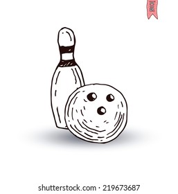 Bowling Ball icon, vector illustration.