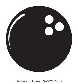 Bowling Ball Icon Vector. Shiny Silhouette Illustration.