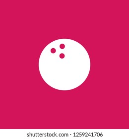 bowling ball icon vector. bowling ball sign on pink background. bowling ball icon for web and app