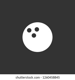 bowling ball icon vector. bowling ball sign on black background. bowling ball icon for web and app