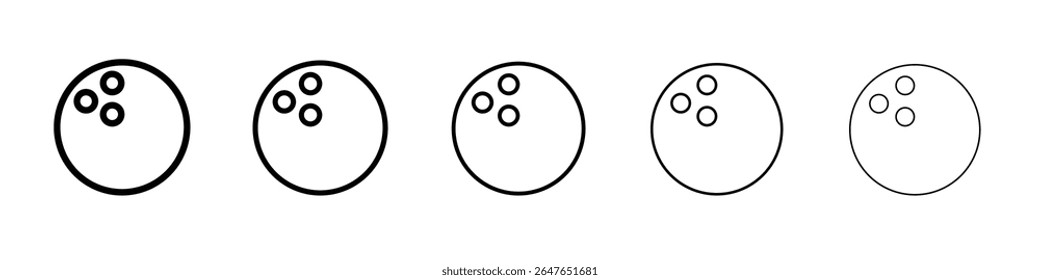 bowling ball icon vector thin outline style sign