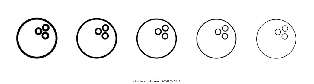 ícone de bola de boliche vetor fino contorno estilo sinal