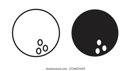Iconos de bola de bolos, Vector de línea. conjunto de símbolos sólidos