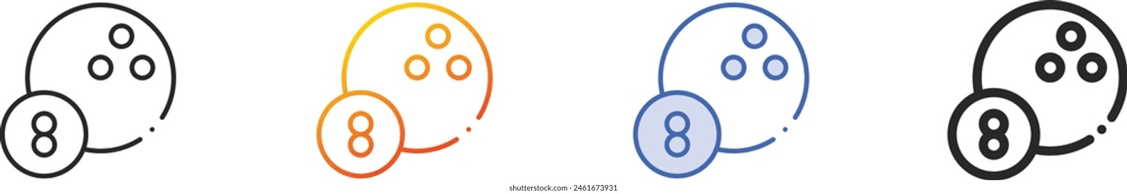 bowling ball icon.Thin Linear, Gradient, Blue Stroke and bold Style Design Isolated On White Background