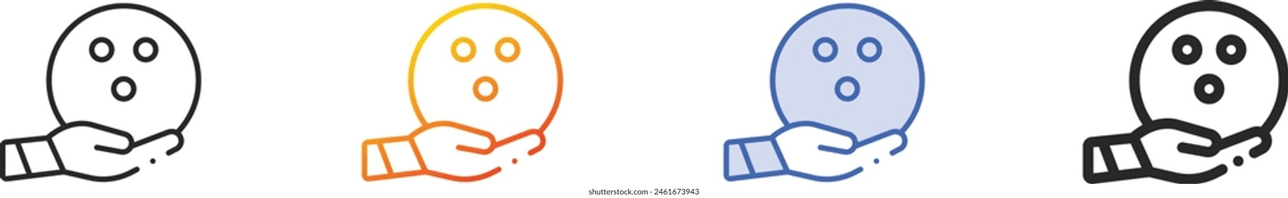 bowling ball icon.Thin Linear, Gradient, Blue Stroke and bold Style Design Isolated On White Background