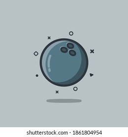 Bowling ball illustration cartoon vector icon.