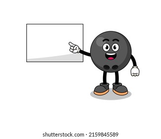 bowling ball illustration doing a presentation , character design