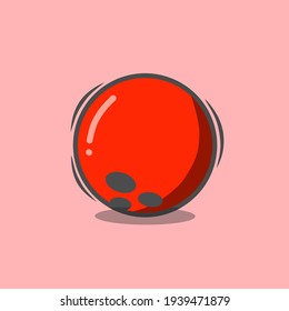 Bowling ball illustration vector design. Bowling vall with cute illustration. Object. 
