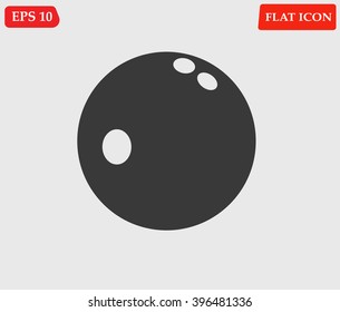 Bowling Ball isolated blue color with shadow.Vector illustration