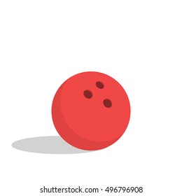 Bowling ball isolated on white background. Bowling ball in cartoon flat style. Vector icon