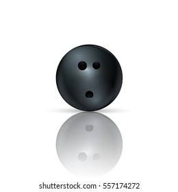 Bowling ball isolated on white background. Vector illustration.