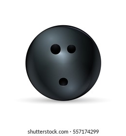 Bowling ball isolated on white background. Vector illustration.