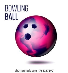 Bowling Ball Isolated Vector. Realistic Illustration