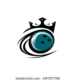Bowling Ball King Logo Vector