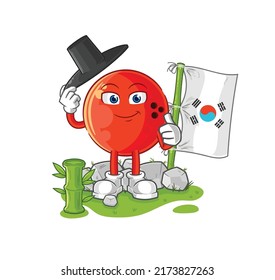 the bowling ball korean character. cartoon mascot vector