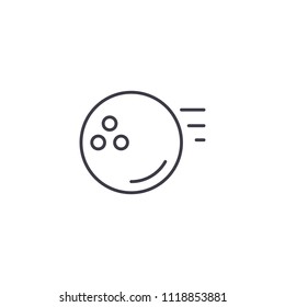 Bowling ball linear icon concept. Bowling ball line vector sign, symbol, illustration.