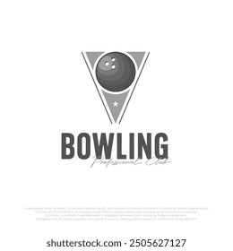 bowling ball logo emblem design illustration sport template vector graphic design. logo for bowling club in tournament or league champion