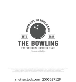 bowling ball logo template. minimalist design bowling game template. vector for bowling club, shop, etc.