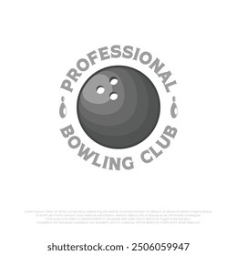 bowling ball logo template with simple and minimalist emblem. bowling club vector illustration with silhouette design
