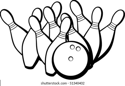 Bowling Ball Making Strike Stock Vector (Royalty Free) 51340402 ...