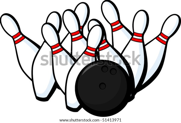 Bowling Ball Making Strike Stock Vector (Royalty Free) 51413971