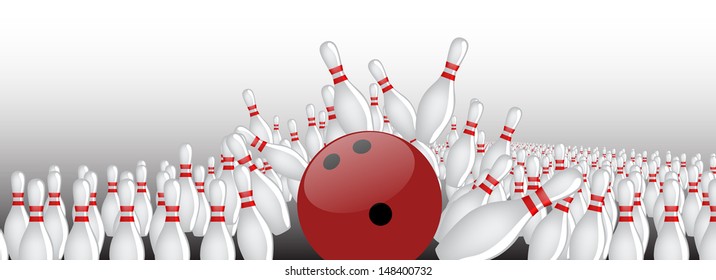 Bowling ball with many pins