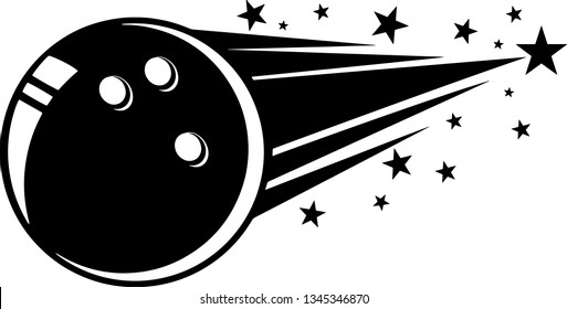 Bowling Ball Motion Moving Effect With Speed Line Trails