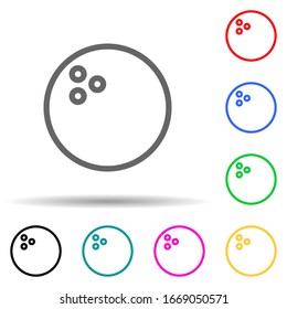 bowling ball multi color style icon. Simple thin line, outline vector of web icons for ui and ux, website or mobile application