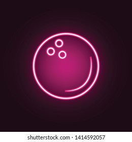 bowling ball neon icon. Elements of web set. Simple icon for websites, web design, mobile app, info graphics