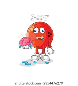 la bola de boliche sin vector cerebral. personaje de caricatura
