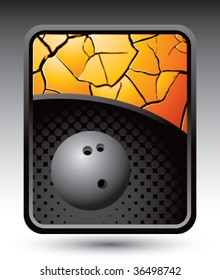 bowling ball on cracked halftone template