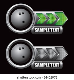 bowling ball on glossy arrow web button