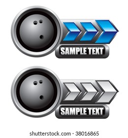 bowling ball on glossy arrow web button