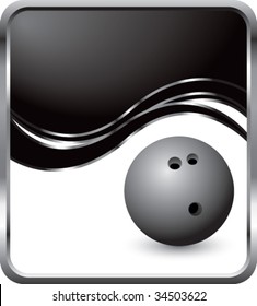 bowling ball on modern style wave background