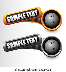 bowling ball on modern style tilted banners