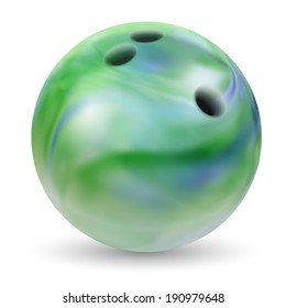 Bowling ball on a white background