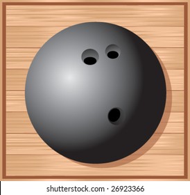 bowling ball on wood floor
