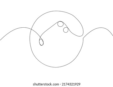 Bowling ball one line art. Continuous line drawing of ball, sport, hobby, ball sports, activity, tournament, game, training, competitive, leisure, professional, play.