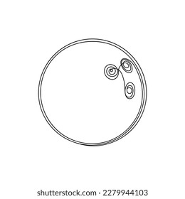 Balón de boliche de una línea de arte. Dibujo continuo de la pelota.