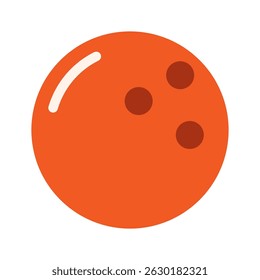 Bowling ball. Orange glossy bowling ball isolated on white background. Sports, freetime, activity and recreation concept. Vector illustratio EPS 10